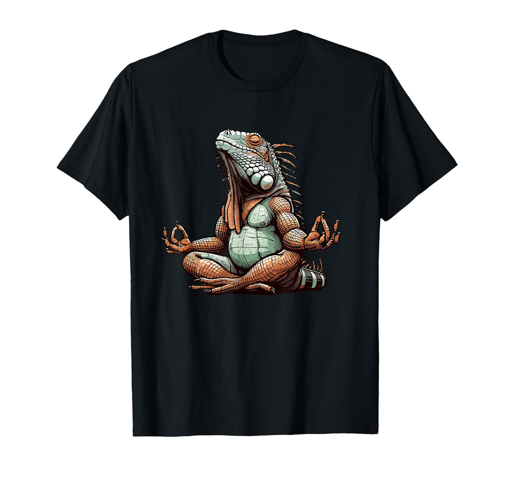 Meditation Iguana Yoga Pose Relaxing T-Shirt - Custom Art Print Men Women - T-Shirt, Sweatshirt, Hoodie