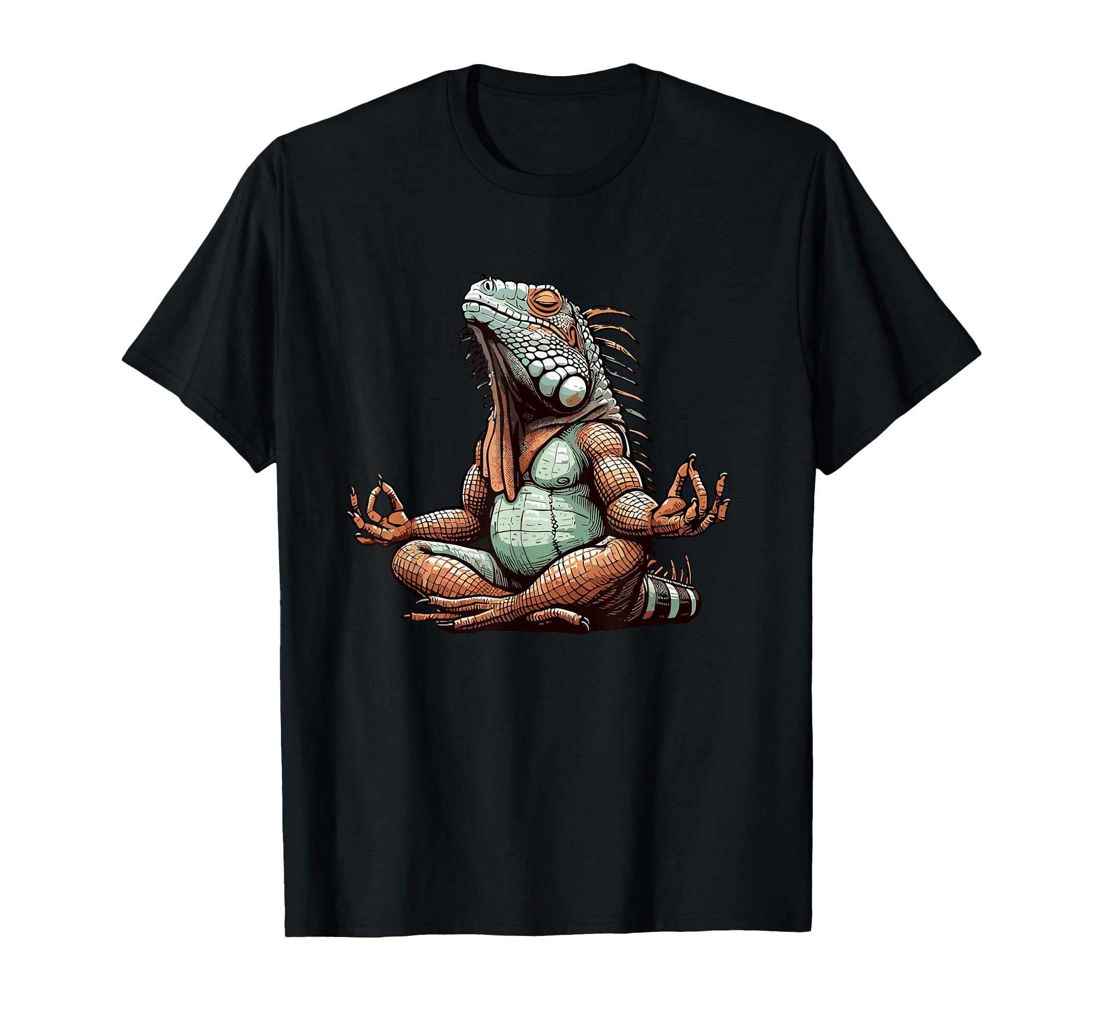 Meditation Iguana Yoga Pose Relaxing T-Shirt - Custom Art Print Men Women - T-Shirt, Sweatshirt, Hoodie