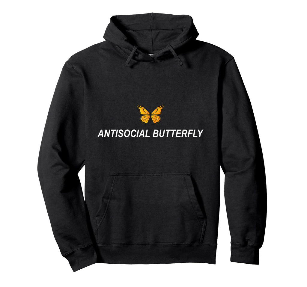 Antisocial Butterfly Introvert Hoodie - Custom Art Print Men Women - T-Shirt, Sweatshirt, Hoodie