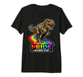 Pride Every Step Roaring Dino Rainbow Path T-Shirt - Unique Graphic Unisex - T-Shirt, Sweatshirt, Hoodie