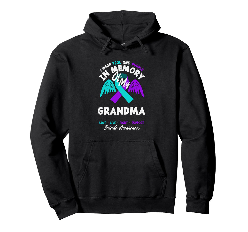 I Wear Teal And Purple Memory My Grandma Hoodie - Aesthetic Graphic Unisex - T-Shirt, Sweatshirt, Hoodie