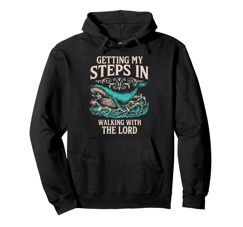 Getting My Steps Walking Lord Blue Whale Hoodie - Minimalist Print Unisex - T-Shirt, Sweatshirt, Hoodie