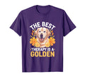Best Therapy Is Golden Puppy Owner T-Shirt - Novelty Apparel Men Women - T-Shirt, Sweatshirt, Hoodie
