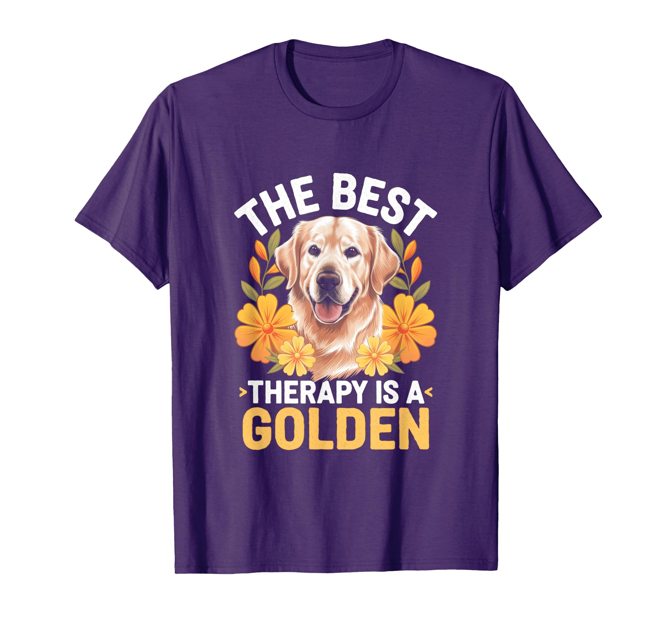 Best Therapy Is Golden Puppy Owner T-Shirt - Novelty Apparel Men Women - T-Shirt, Sweatshirt, Hoodie