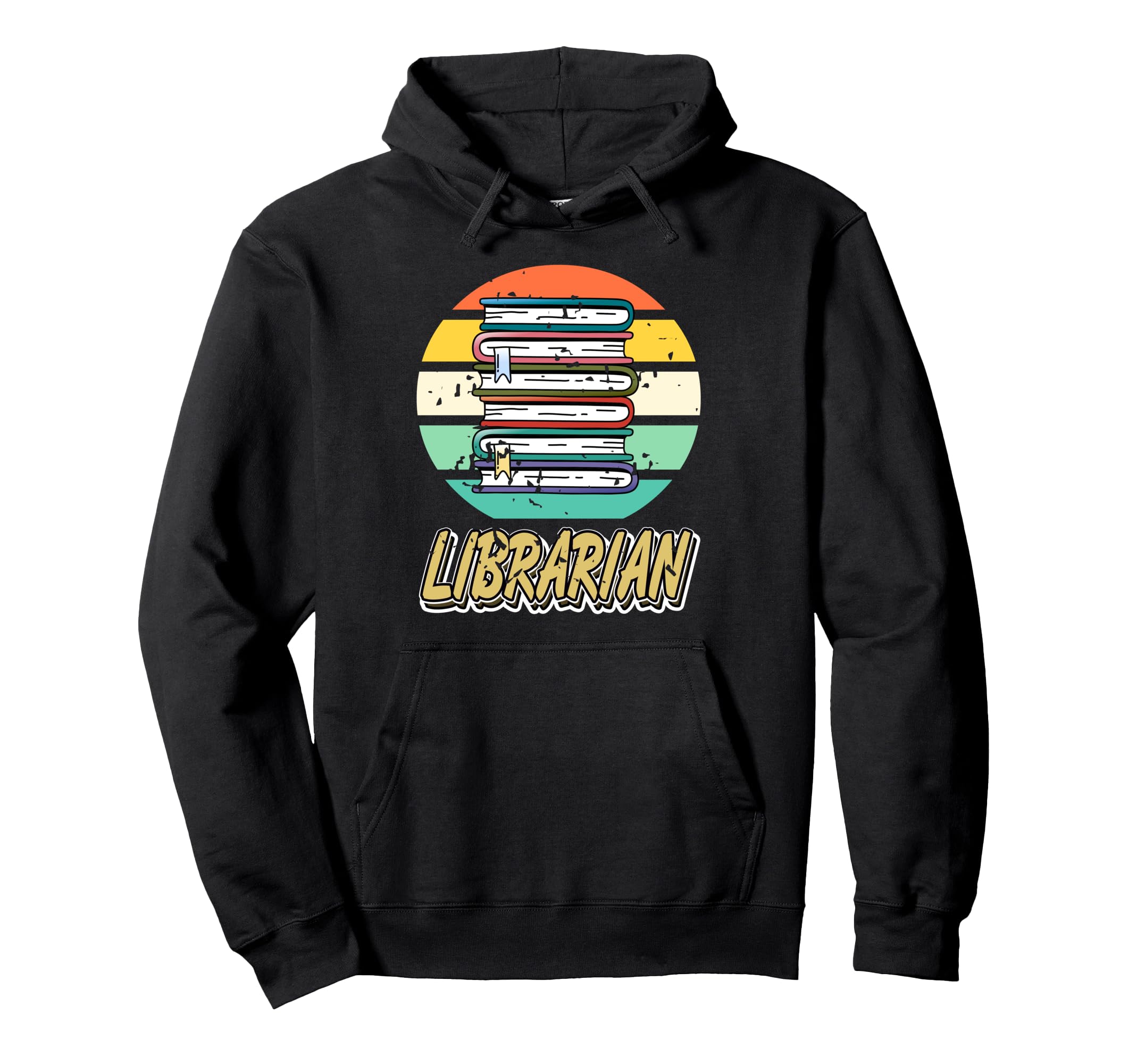 Librarian Book Stack Reading Circle Hoodie - Casual Everyday Wear Men Women - T-Shirt, Sweatshirt, Hoodie