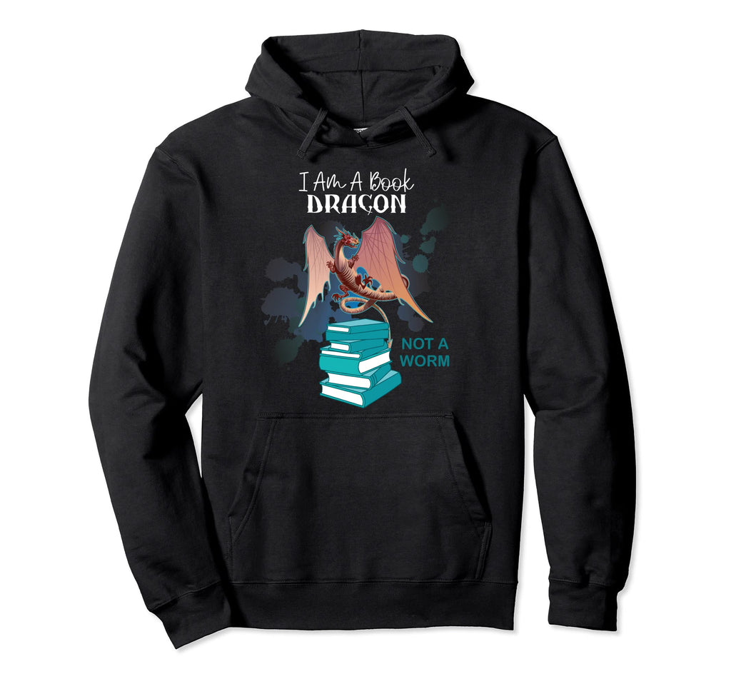 Bookworm Im Book Dragon Funny Book Hoodie - Custom Art Print for Adults - T-Shirt, Sweatshirt, Hoodie