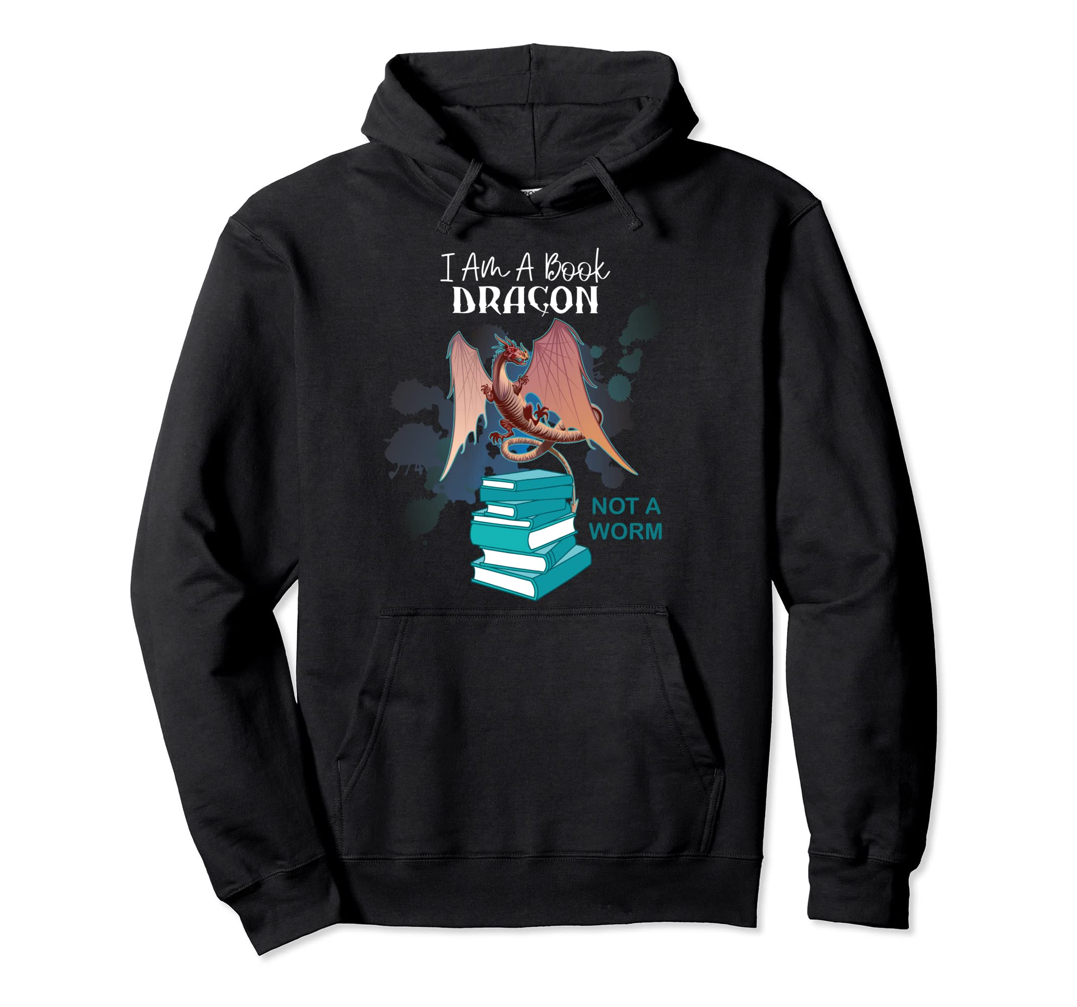 Bookworm Im Book Dragon Funny Book Hoodie - Custom Art Print for Adults - T-Shirt, Sweatshirt, Hoodie