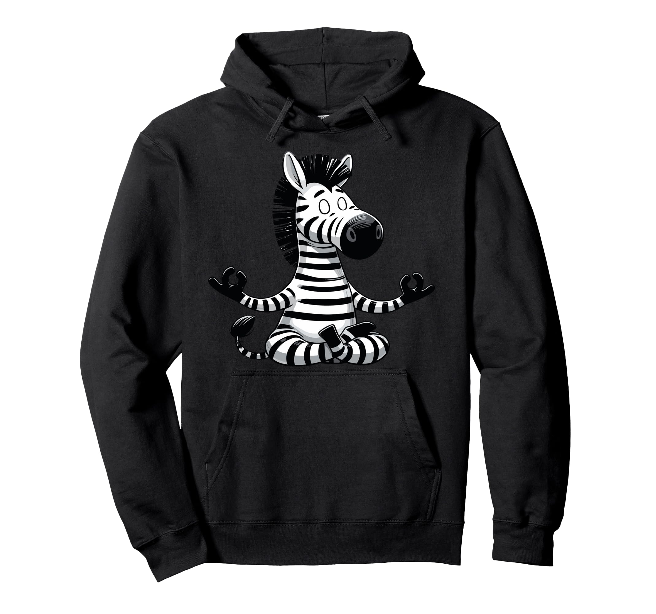 Meditation Zebra Yoga Pose Relaxing Hoodie - Graphic Print for Adults - T-Shirt, Sweatshirt, Hoodie