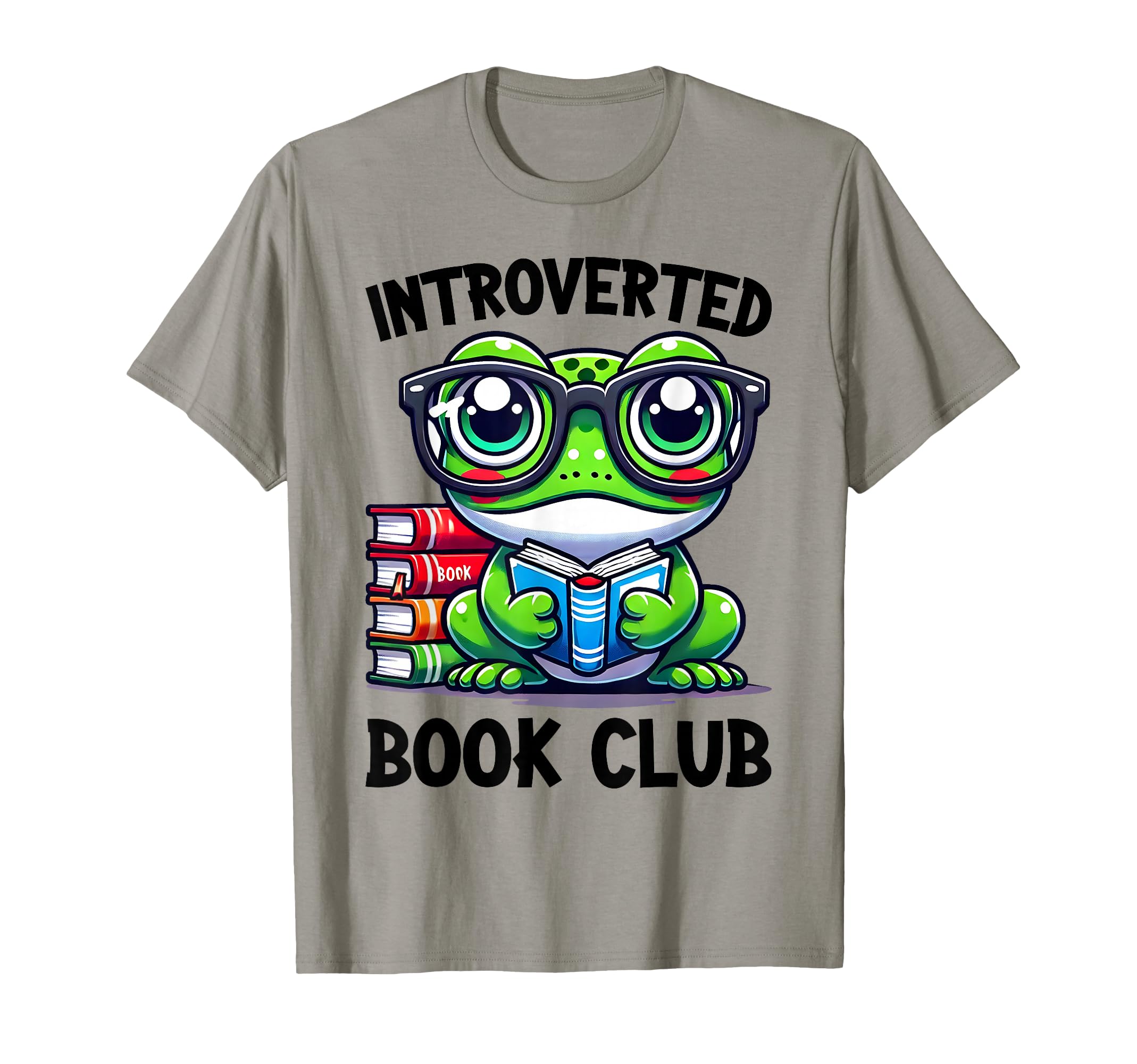 Introverted Book Club Reading Lover Frog T-Shirt - Unique Graphic Men Women - T-Shirt, Sweatshirt, Hoodie