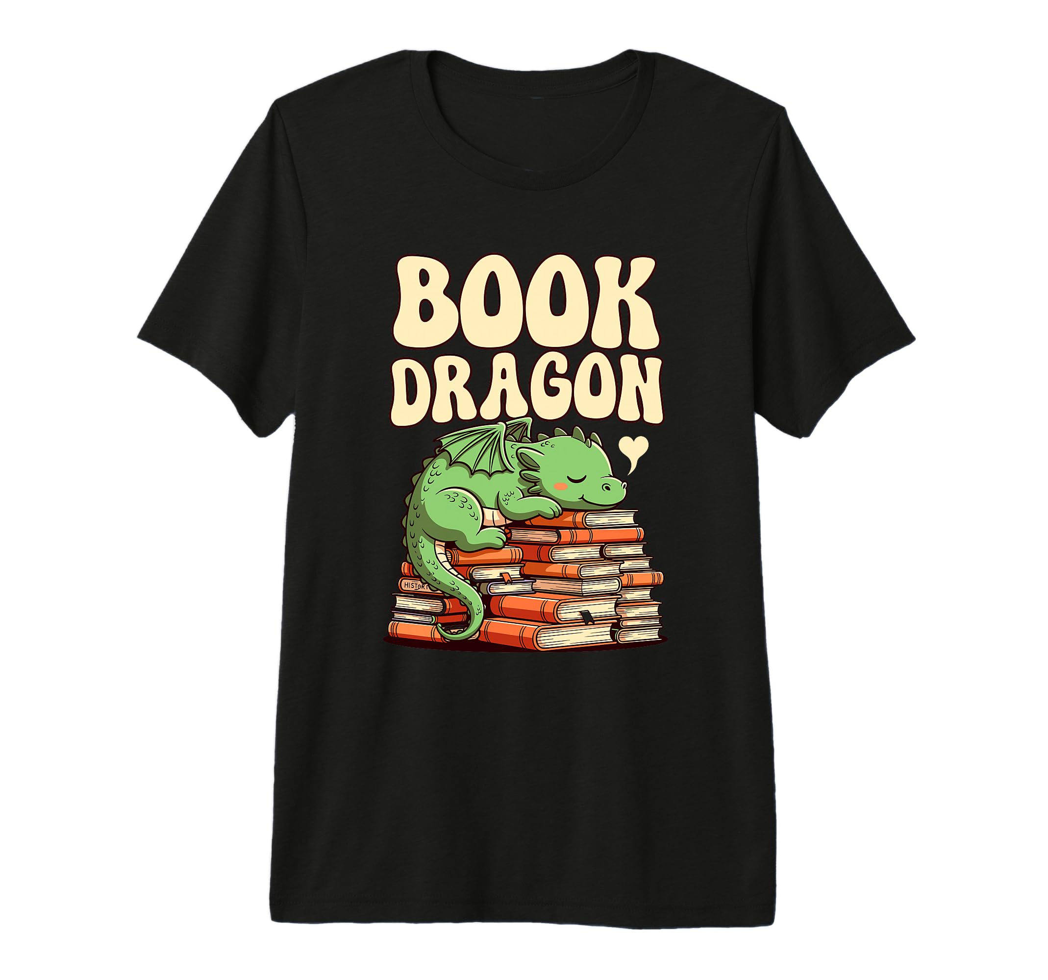 Book Dragon Sleeping Books Fantasy T-Shirt - Graphic Print for Adults - T-Shirt, Sweatshirt, Hoodie