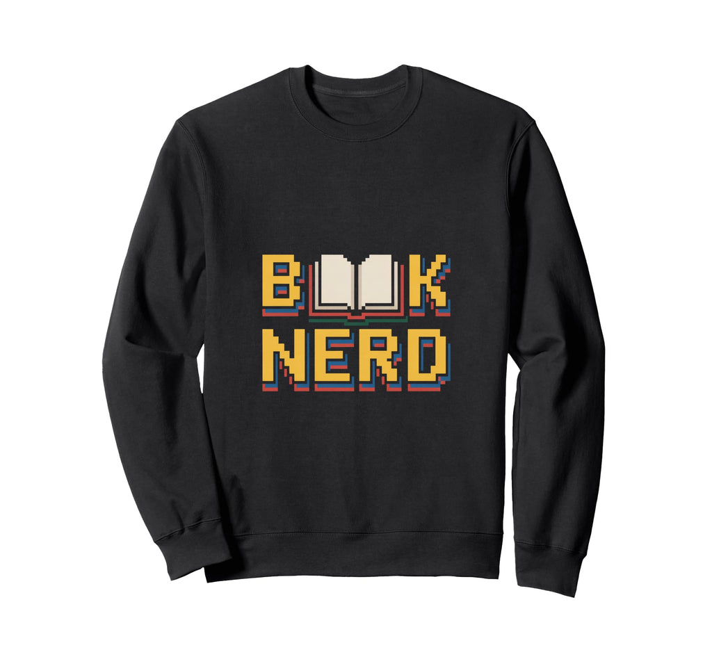 Book Nerd Pixel Reading Library Sweatshirt - Novelty Apparel Men Women - T-Shirt, Sweatshirt, Hoodie