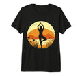 Sunset Yoga Tree Vrikshasan Pose Meditation T-Shirt - Graphic Print Unisex - T-Shirt, Sweatshirt, Hoodie