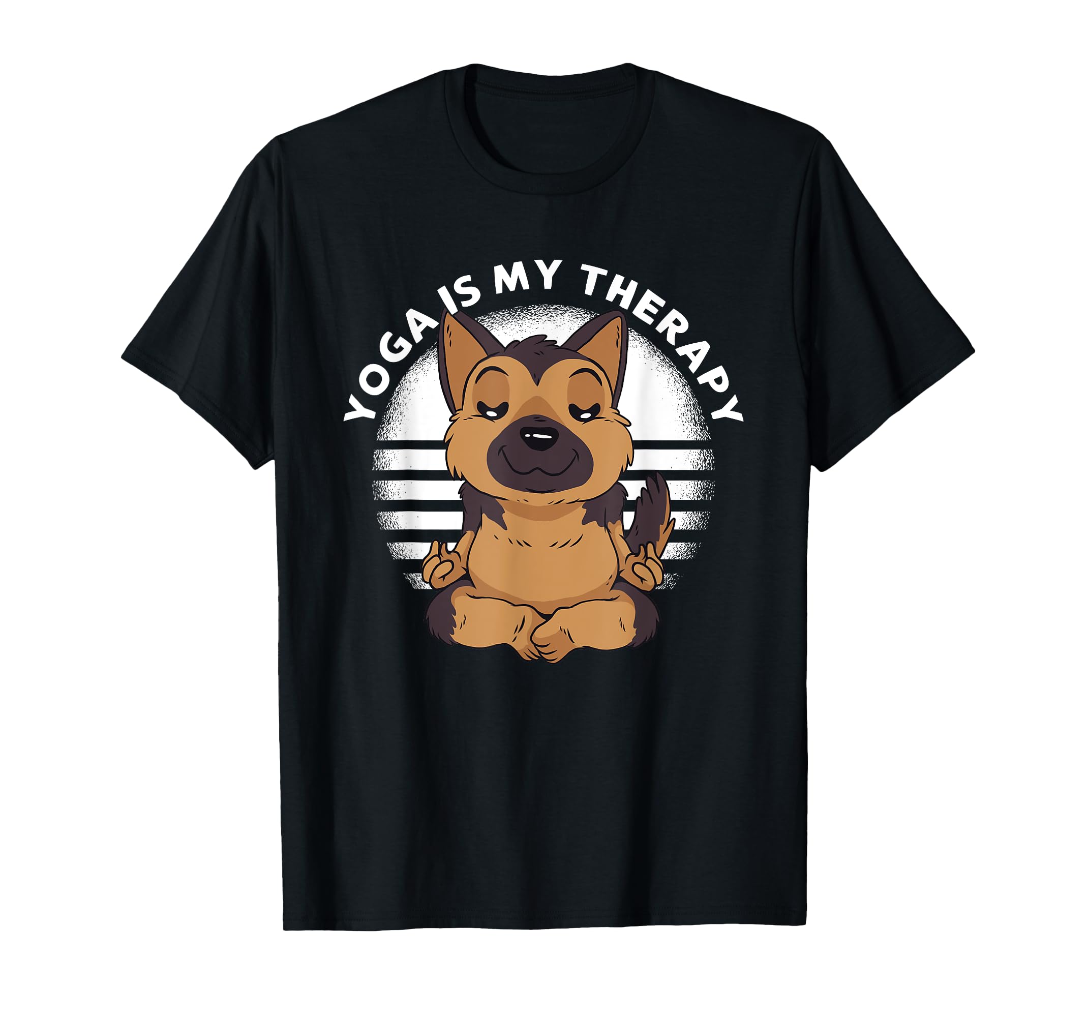Yoga German Shepherd Yoga Is My Therapy T-Shirt - Graphic Print Men Women - T-Shirt, Sweatshirt, Hoodie