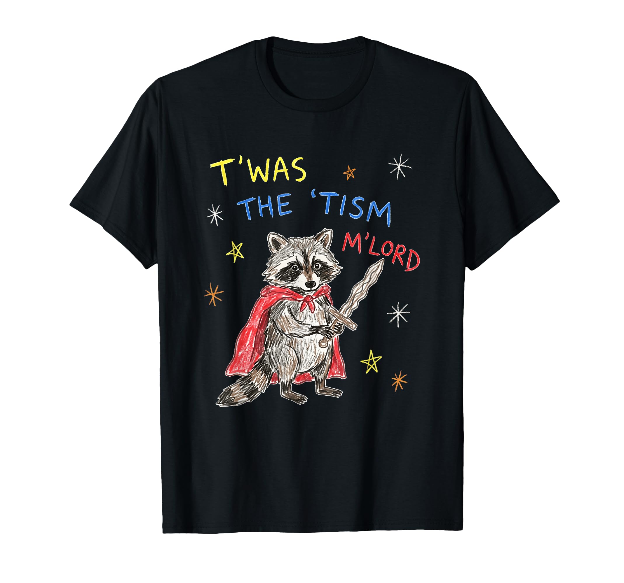 Funny Raccoon Knight Autism Awareness T-Shirt - Unique Graphic Unisex - T-Shirt, Sweatshirt, Hoodie