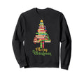 Merry Family Matching Library Tree Book Sweatshirt - Graphic Print Unisex - T-Shirt, Sweatshirt, Hoodie