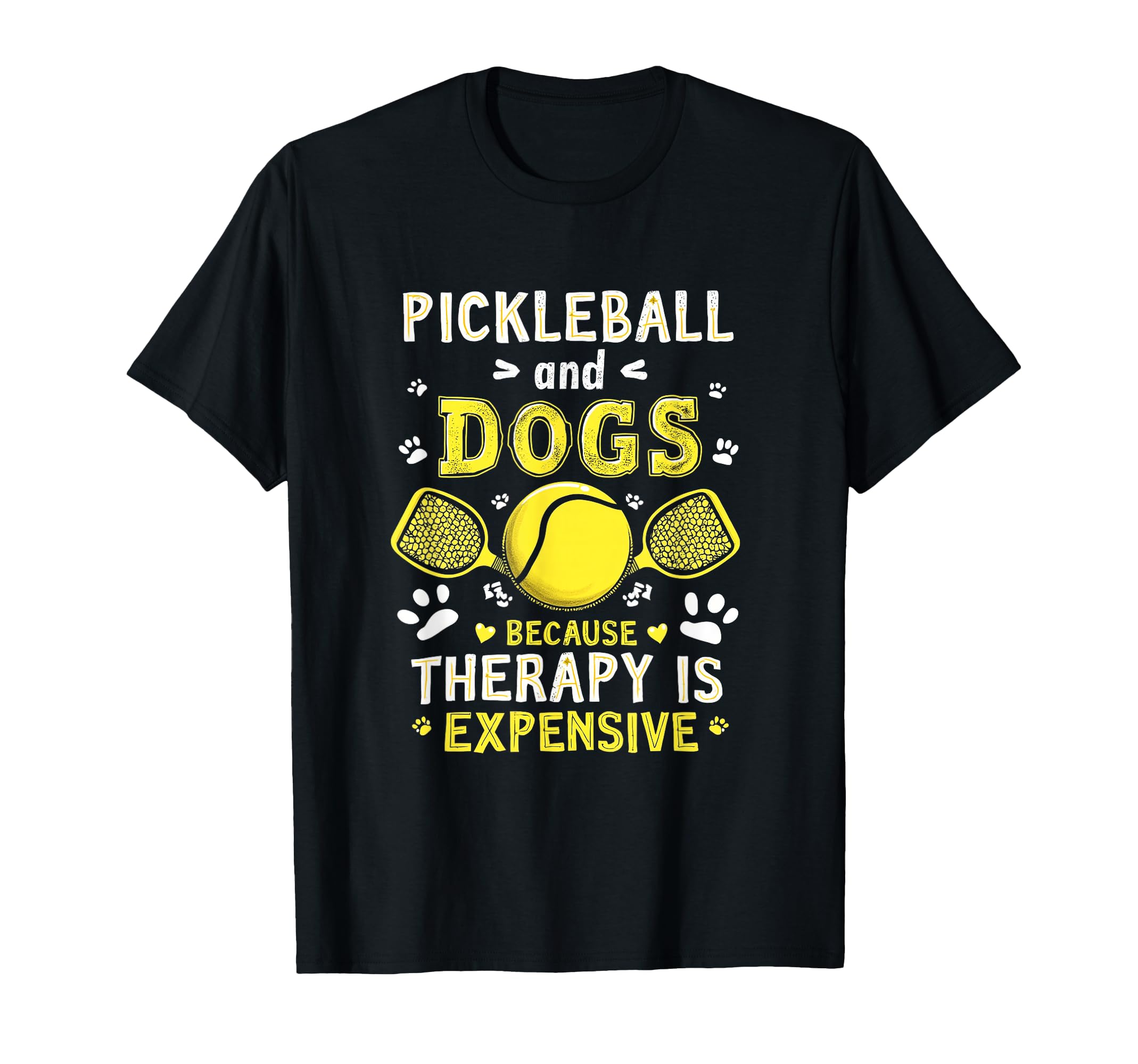 Pickleball And Dogs Because Therapy T-Shirt - Custom Art Print Men Women - T-Shirt, Sweatshirt, Hoodie