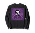 Edgar Allan Poe Portrait Purple Sweatshirt - Casual Everyday Wear Unisex - T-Shirt, Sweatshirt, Hoodie