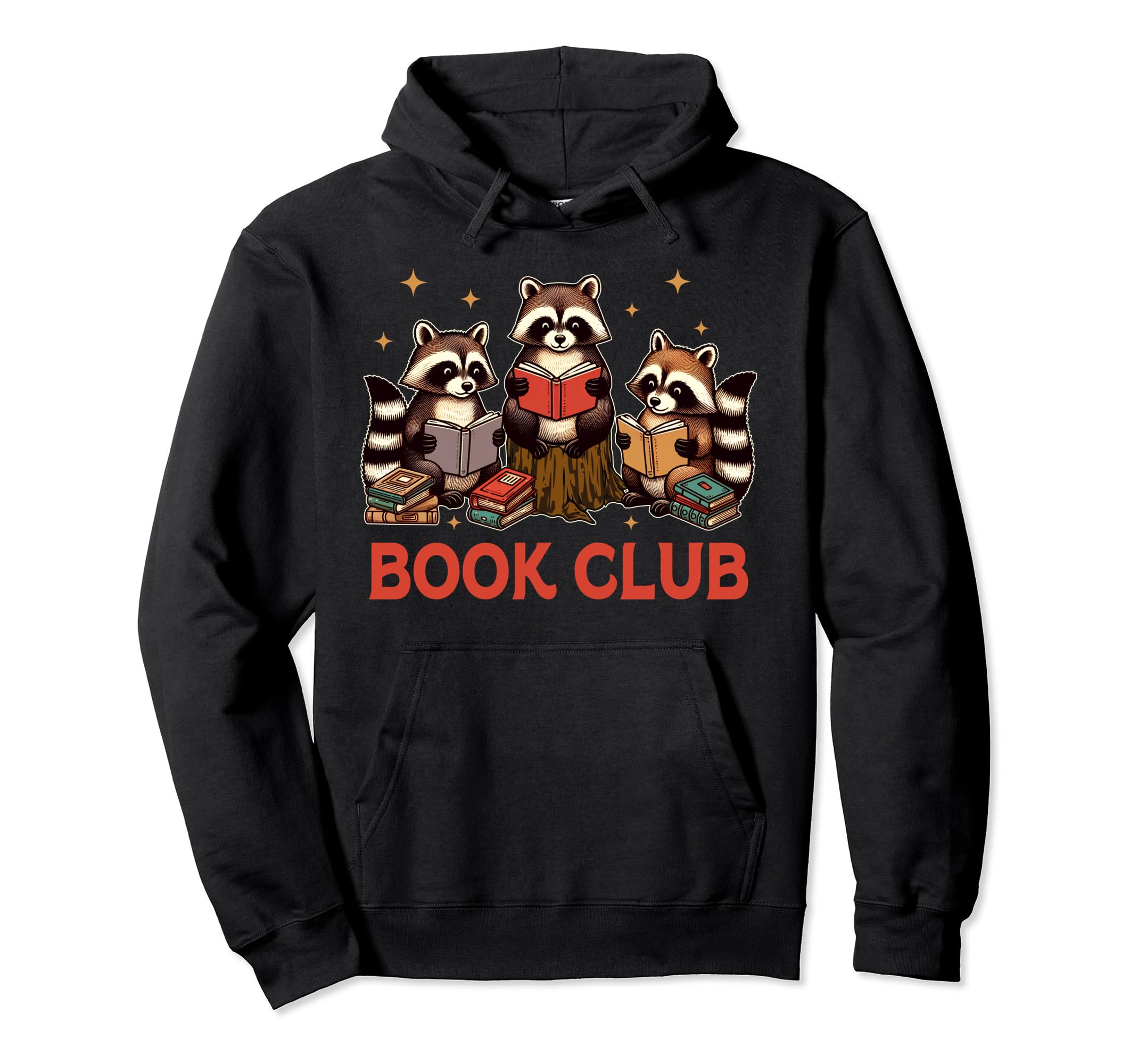 Book Lover Racoons Reading Bookish Hoodie - Fun Novelty Design for Adults - T-Shirt, Sweatshirt, Hoodie