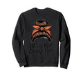 Messy Hair Orange Care Line Art Sweatshirt - Minimalist Print for Adults - T-Shirt, Sweatshirt, Hoodie