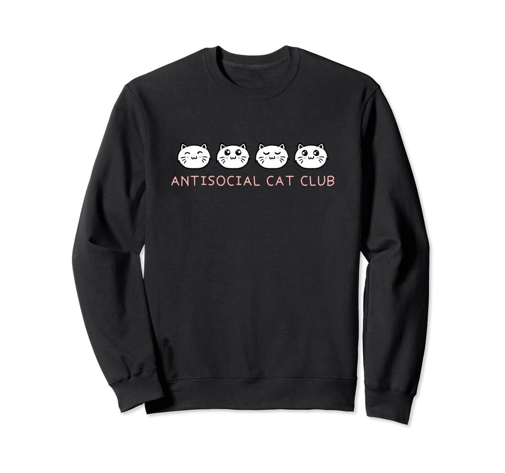 Antisocial Cat Club Introvert Cat Sweatshirt - Minimalist Print Unisex - T-Shirt, Sweatshirt, Hoodie