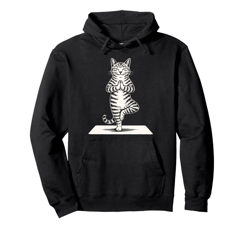 Yoga Cat Pose Feline Meditation Zen Hoodie - Graphic Print Unisex - T-Shirt, Sweatshirt, Hoodie