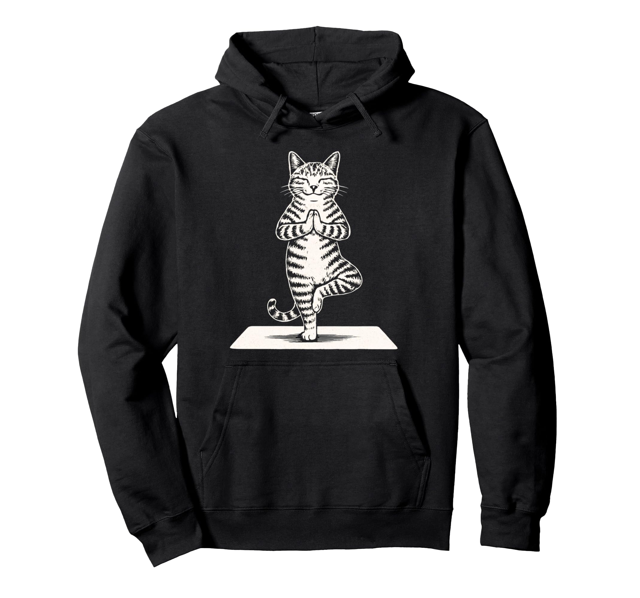 Yoga Cat Pose Feline Meditation Zen Hoodie - Graphic Print Unisex - T-Shirt, Sweatshirt, Hoodie