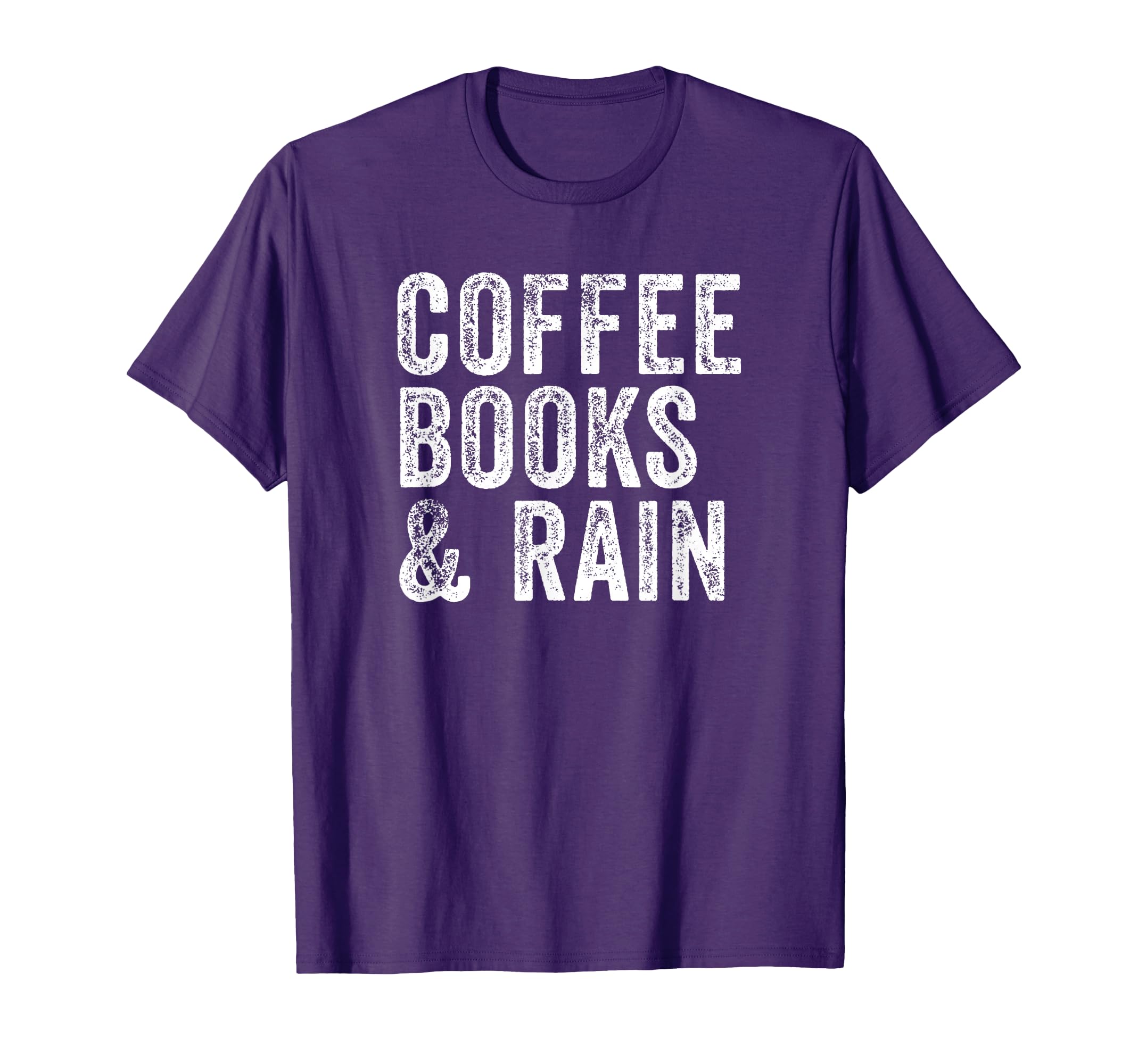 Coffee Books Rain T-Shirt - Unique Graphic Unisex - T-Shirt, Sweatshirt, Hoodie
