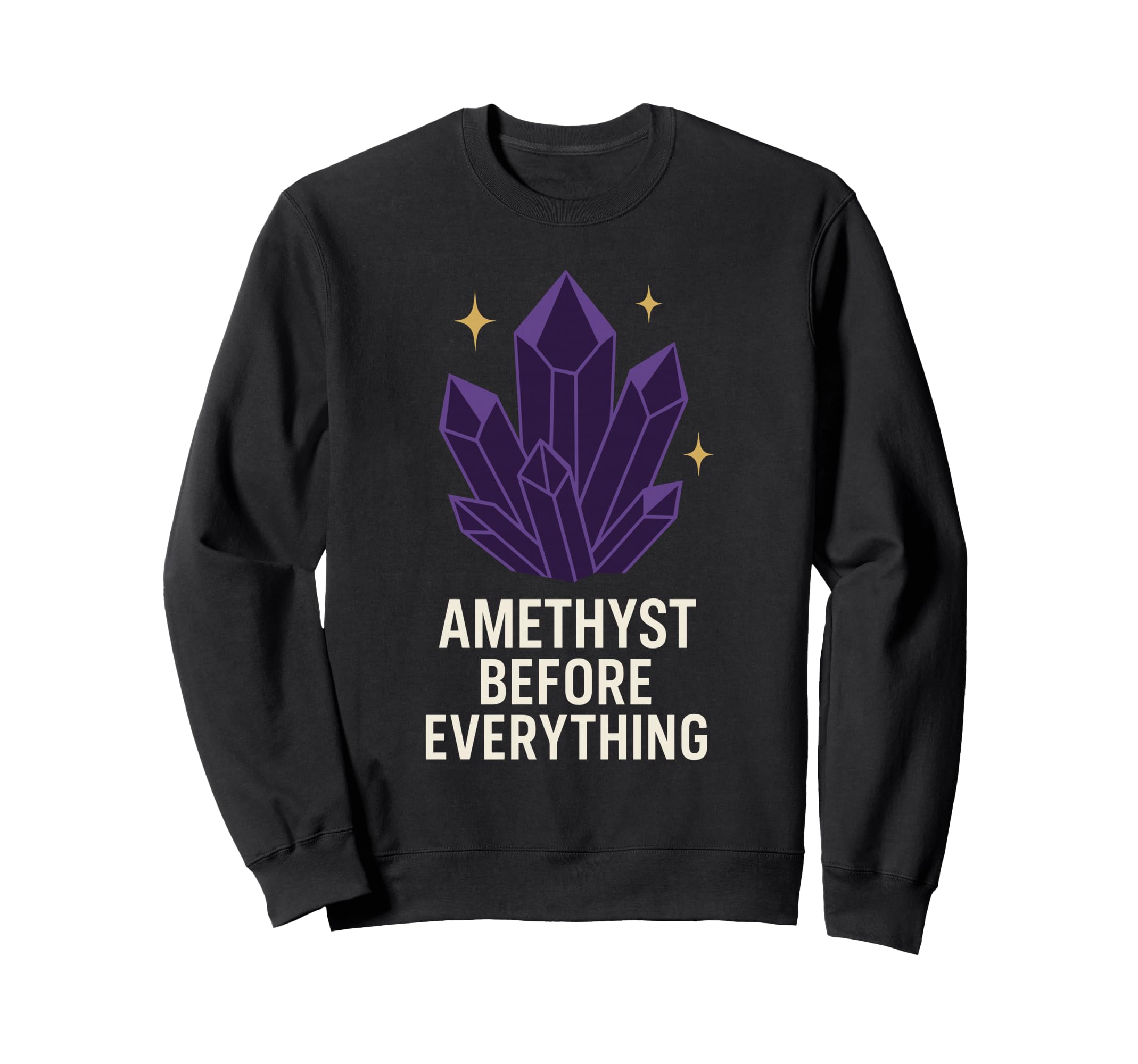 Amethyst Addict Healing Crystal Sweatshirt - Minimalist Print Men Women - T-Shirt, Sweatshirt, Hoodie