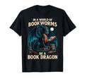 World Bookworms Be Book Dragon T-Shirt - Minimalist Print for Adults - T-Shirt, Sweatshirt, Hoodie