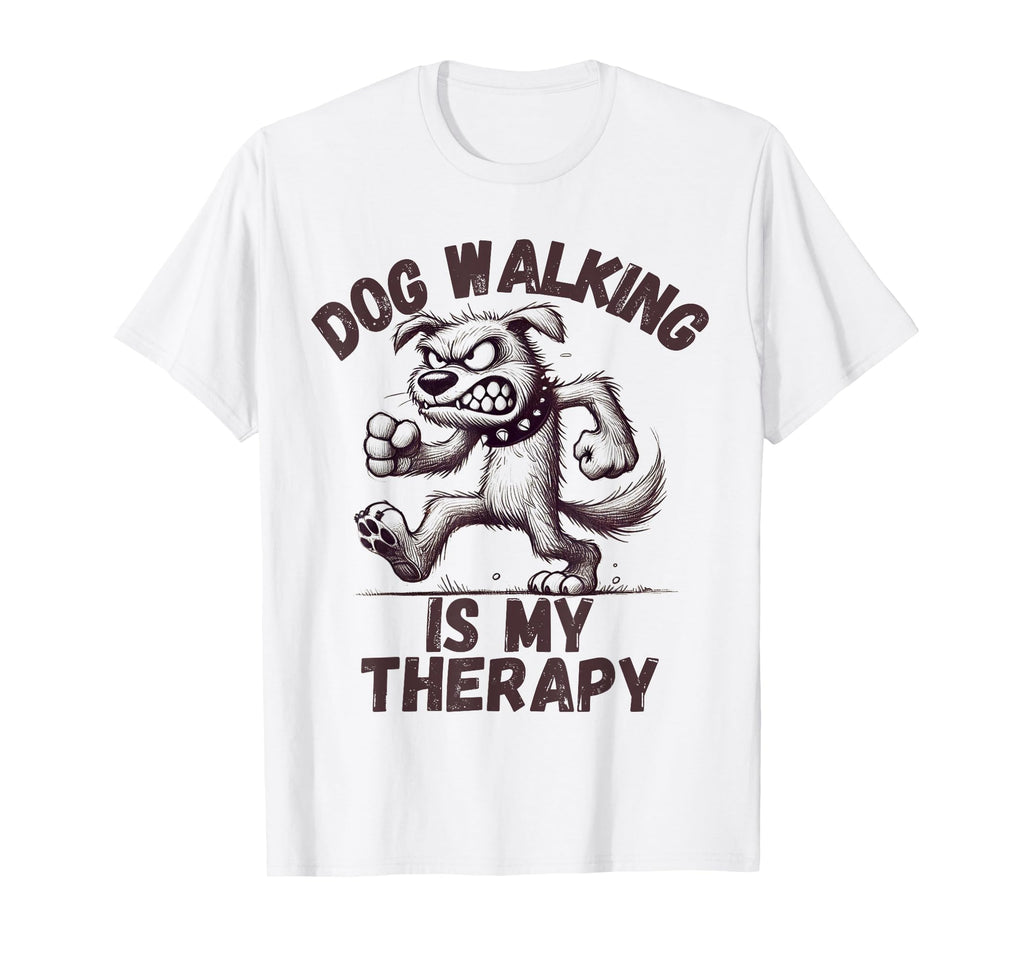 Dog Lover Therapy Pet Dog Walking Is T-Shirt - Minimalist Print for Adults - T-Shirt, Sweatshirt, Hoodie