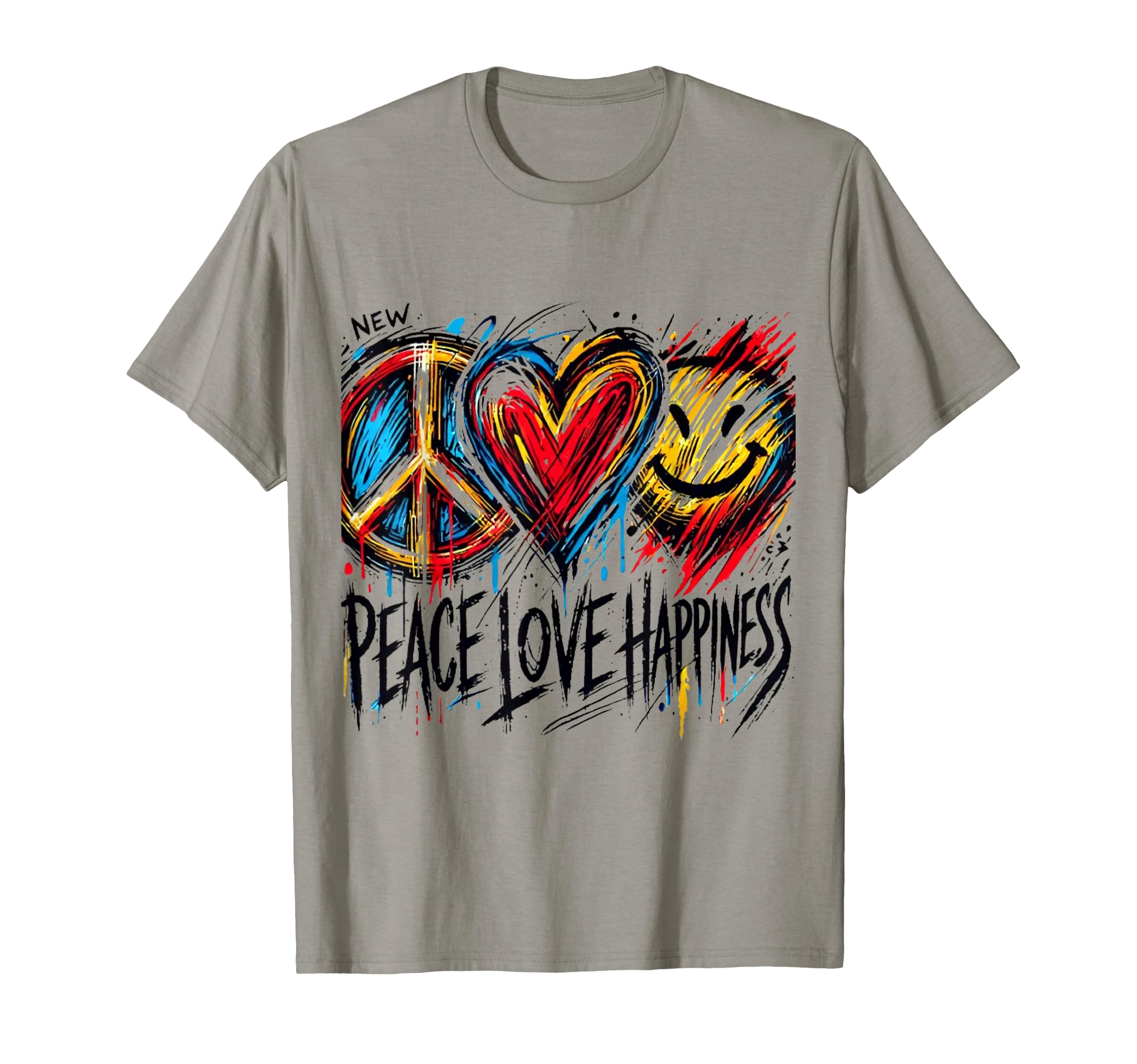 Peace Love Happiness Youthful T-Shirt - Casual Everyday Wear Unisex - T-Shirt, Sweatshirt, Hoodie