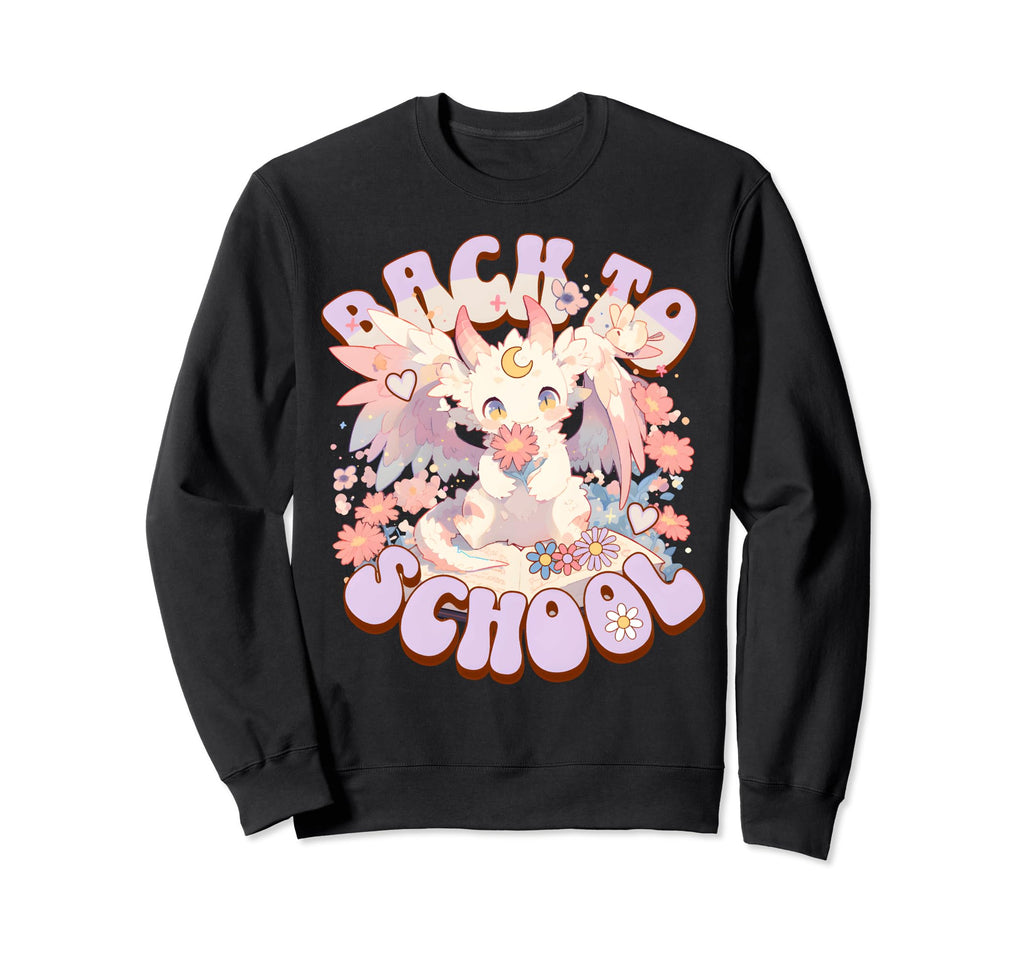 Pastel Dragon Back To School Little Sweatshirt - Trendy Graphic Unisex - T-Shirt, Sweatshirt, Hoodie