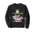 Funny Kitty Reading Books Cat And Sweatshirt - Graphic Print Men Women - T-Shirt, Sweatshirt, Hoodie