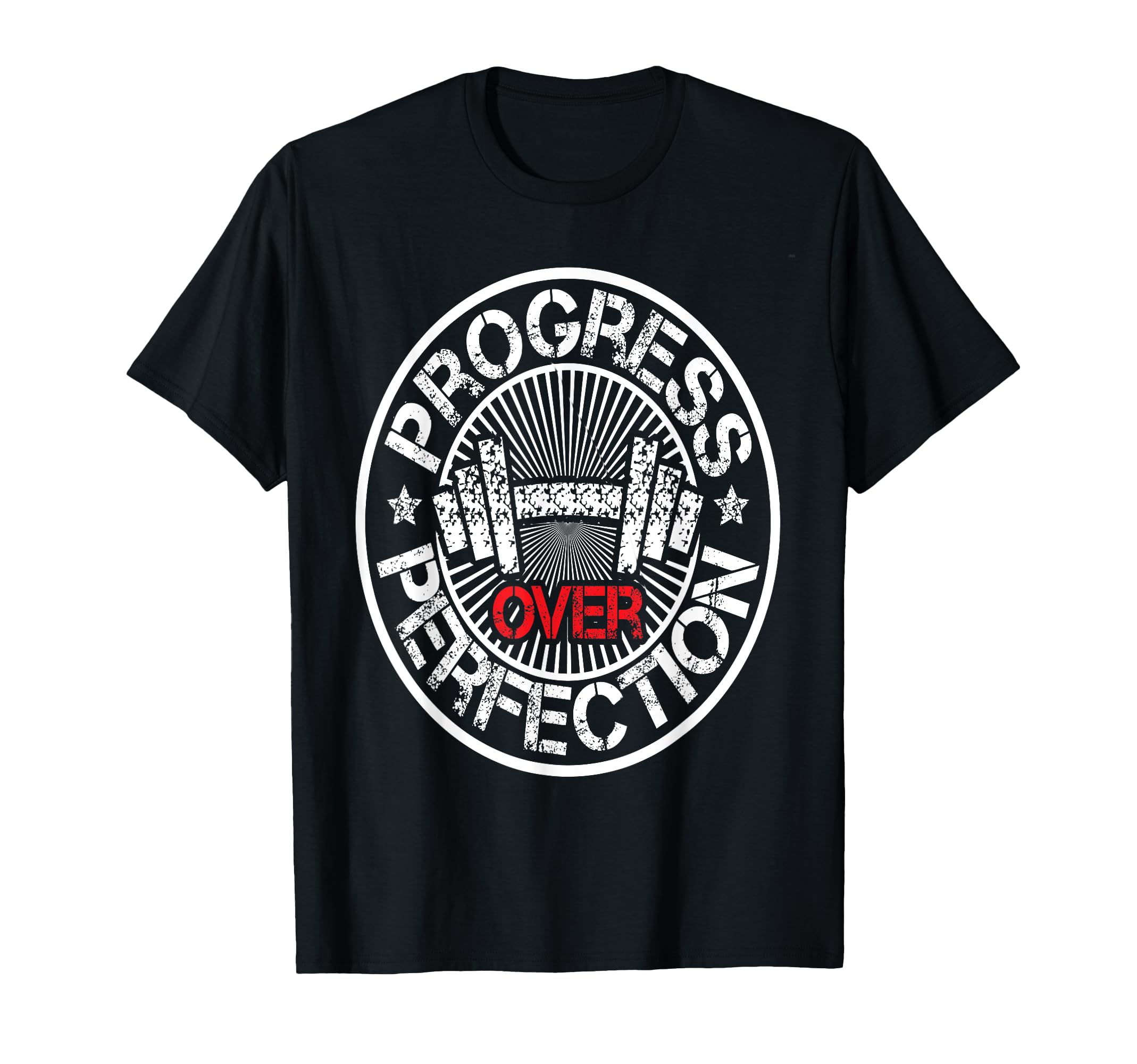 Progress Over Perfection Motivational T-Shirt - Custom Art Print Unisex - T-Shirt, Sweatshirt, Hoodie