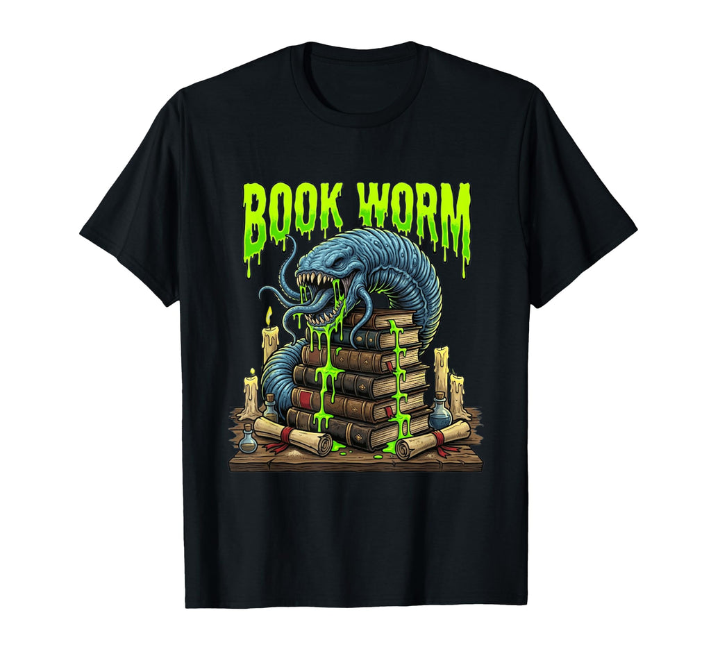 Book Worm Monster Funny T-Shirt - Custom Art Print for Adults - T-Shirt, Sweatshirt, Hoodie