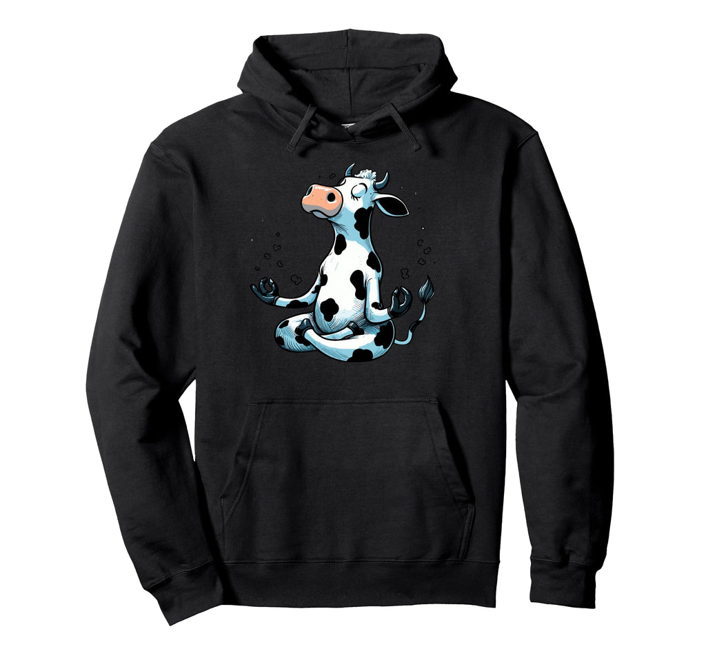 Meditation Cow Yoga Pose Relaxing Hoodie - Casual Everyday Wear Unisex - T-Shirt, Sweatshirt, Hoodie