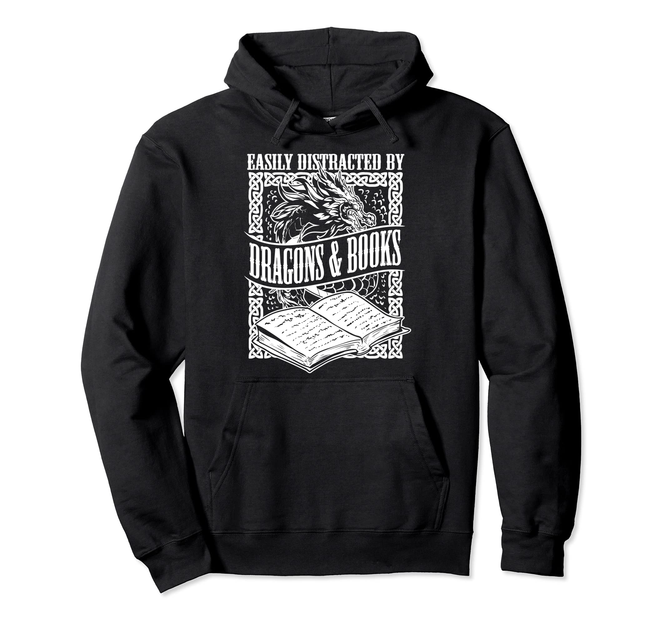 Easily Distracted Dragons Books Artwork Hoodie - Trendy Graphic for Adults - T-Shirt, Sweatshirt, Hoodie