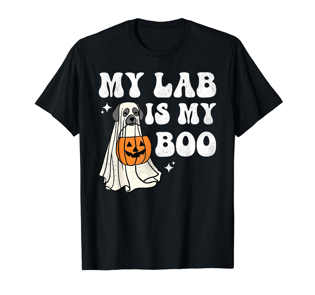 Halloween Black Lab Ghost Dog Lab Mom T-Shirt - Unique Graphic for Adults - T-Shirt, Sweatshirt, Hoodie