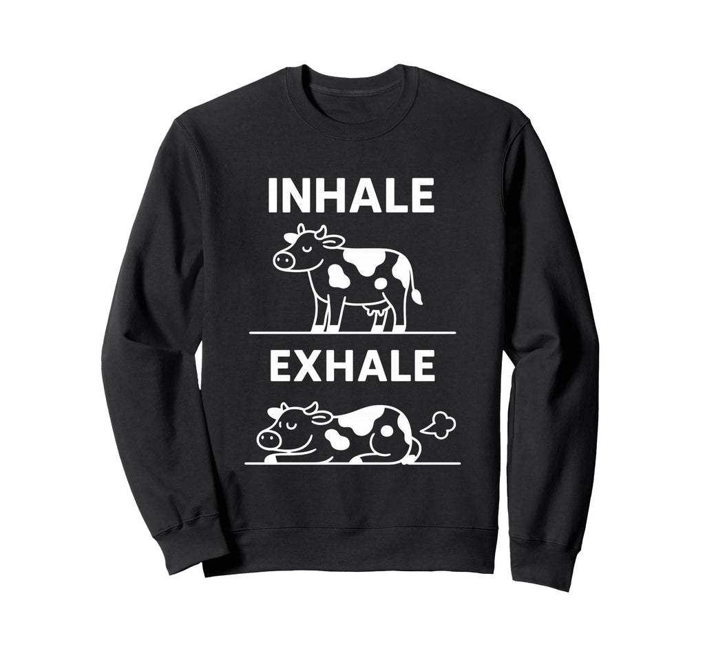 Funny Yoga Inhale Exhale Pooping Sweatshirt - Aesthetic Graphic Unisex - T-Shirt, Sweatshirt, Hoodie