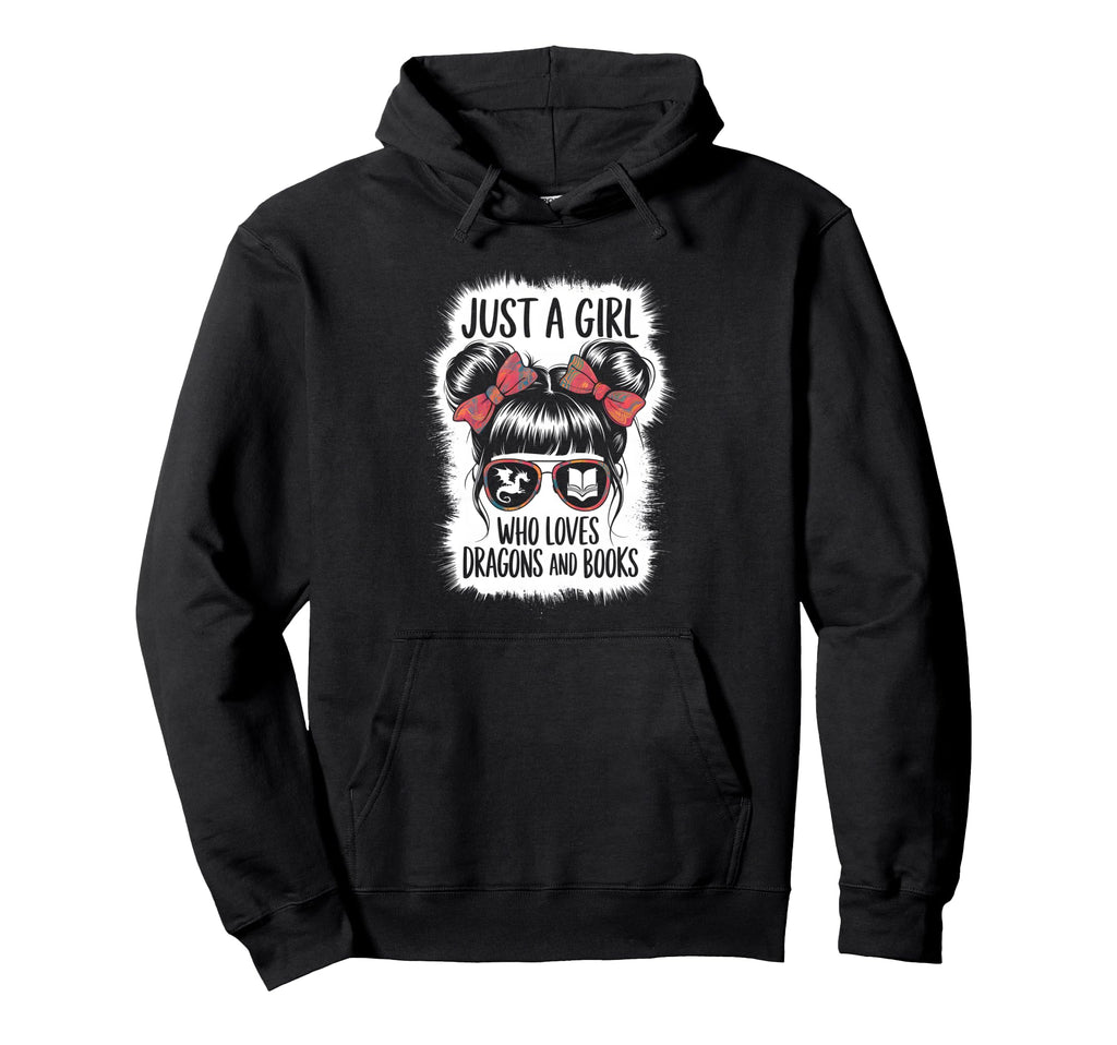 Just Who Loves Dragons And Books Hoodie - Trendy Graphic Unisex - T-Shirt, Sweatshirt, Hoodie