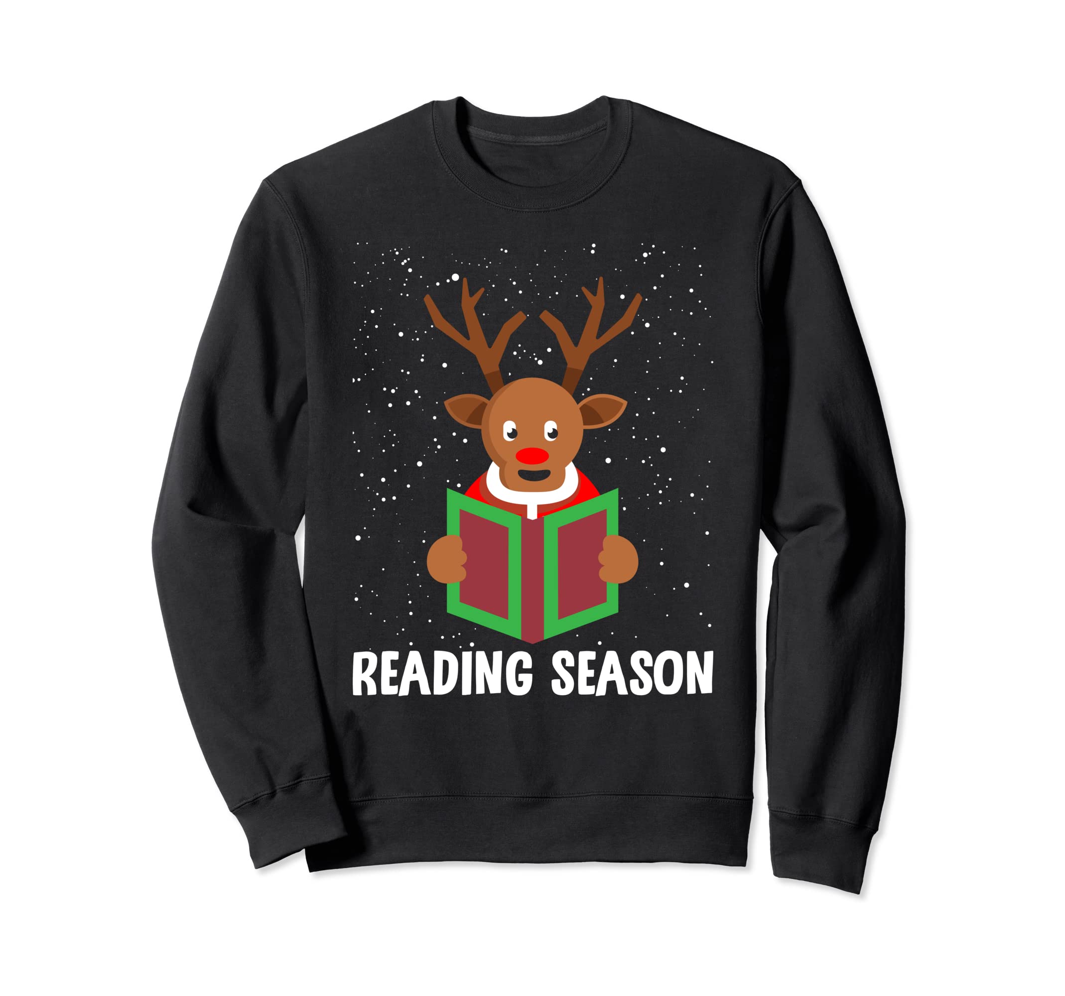 Reading Season Reindeer Bookworm Sweatshirt - Custom Art Print Men Women - T-Shirt, Sweatshirt, Hoodie