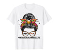 Leopard Messy Bun Nurse Halloween T-Shirt - Aesthetic Graphic Men Women - T-Shirt, Sweatshirt, Hoodie