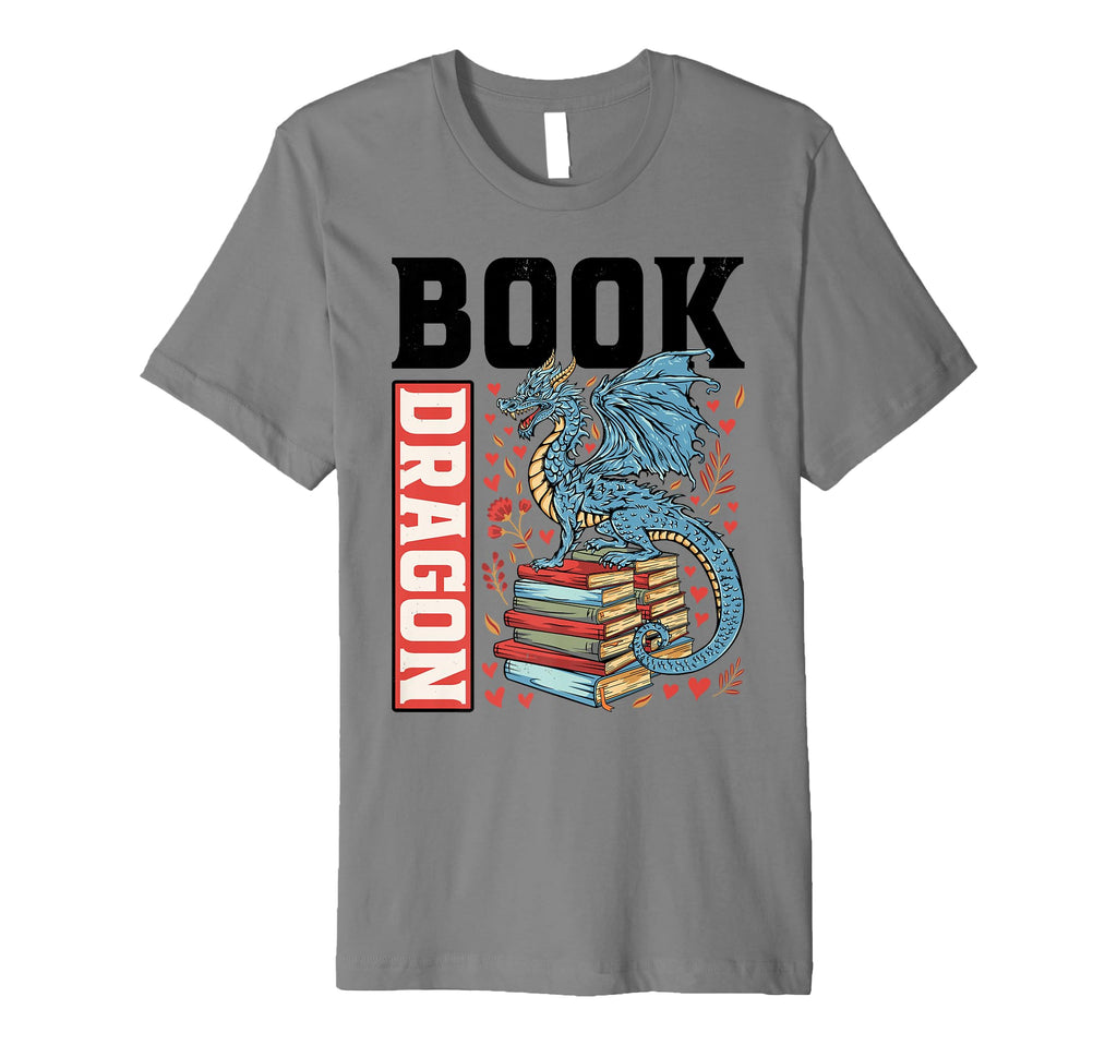 Dragon And Books Bookworm Reading T-Shirt - Streetwear Style Men Women - T-Shirt, Sweatshirt, Hoodie