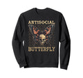 Antisocial Butterfly Gift Sweatshirt - Trendy Graphic for Adults - T-Shirt, Sweatshirt, Hoodie