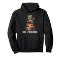 Dragon Reading Book Bookworm Dragons And Hoodie - Minimalist Print Unisex - T-Shirt, Sweatshirt, Hoodie