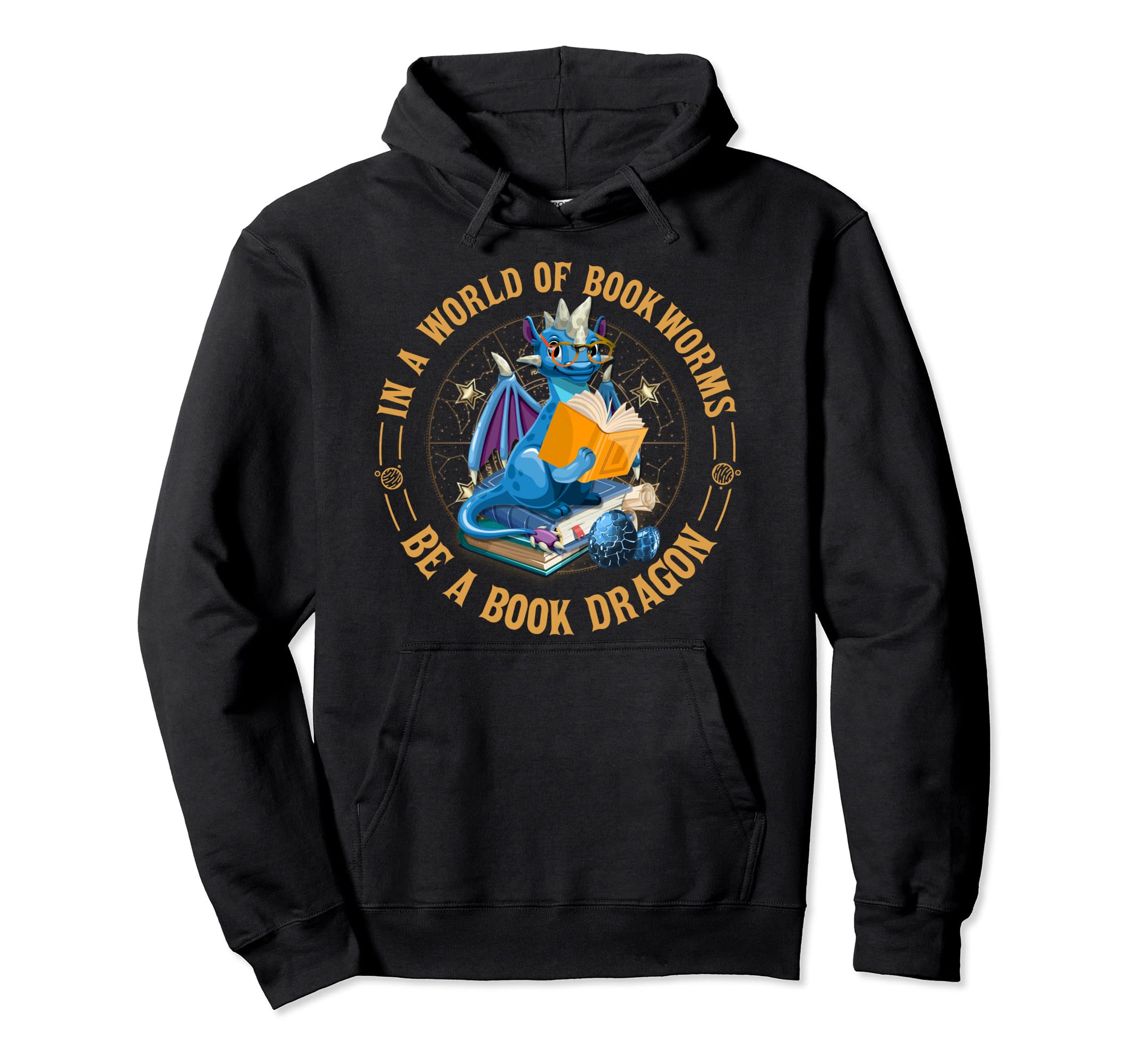 World Bookworms Be Book Dragon Book Hoodie - Minimalist Print Men Women - T-Shirt, Sweatshirt, Hoodie