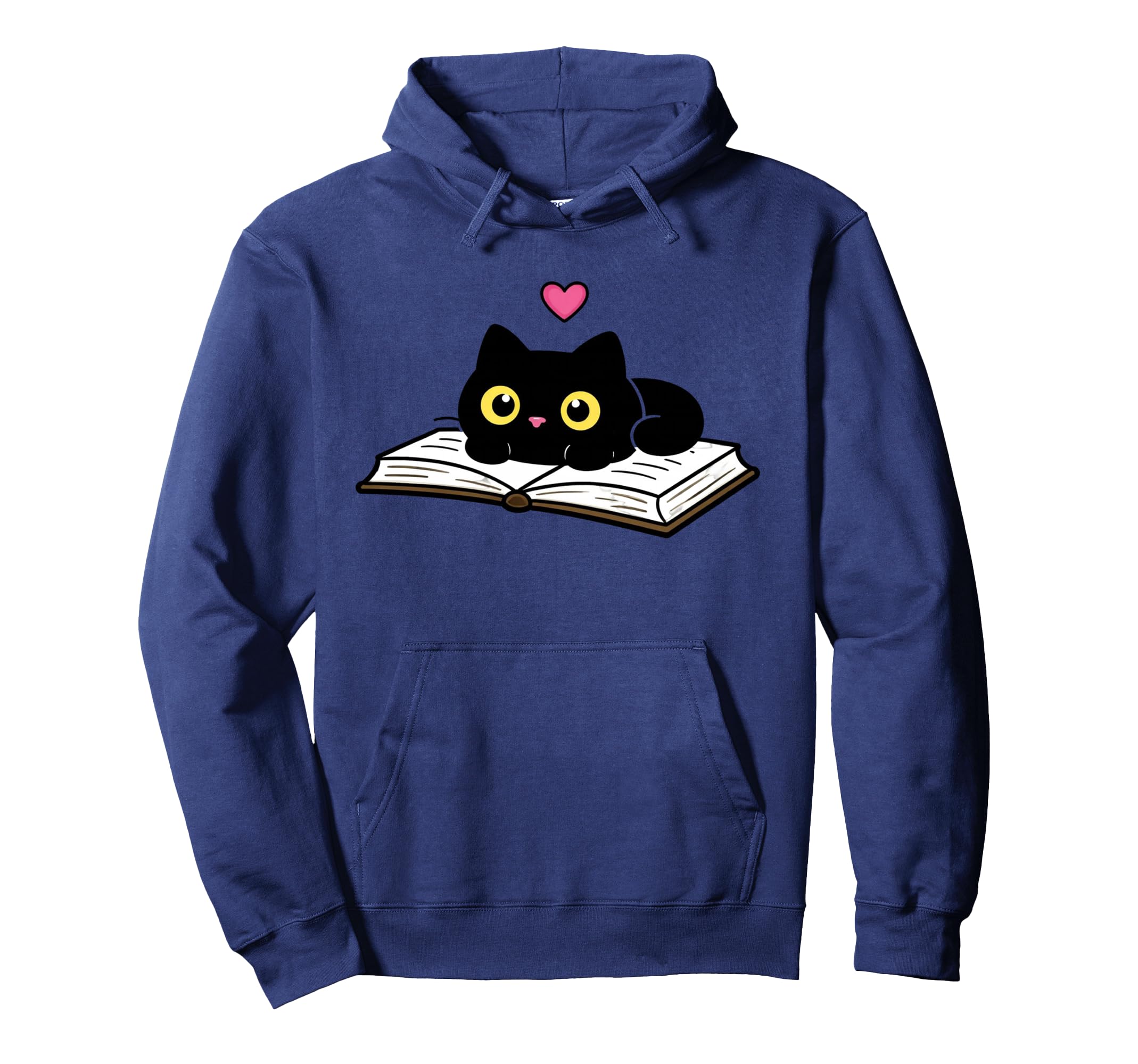 Cat Reading Book Book Lover Bibliophile Hoodie - Trendy Graphic Unisex - T-Shirt, Sweatshirt, Hoodie
