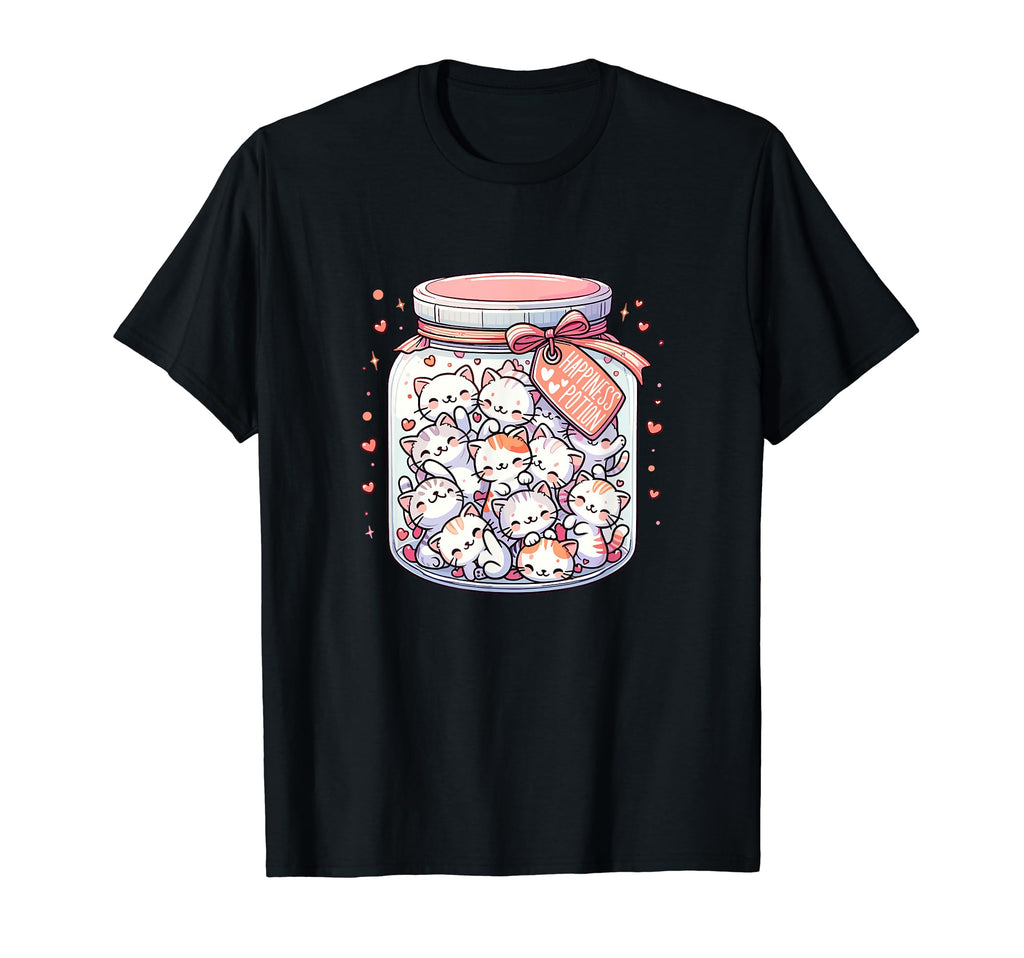 Cats Jam Jar Kawaii Pet Mental Health T-Shirt - Custom Art Print for Adults - T-Shirt, Sweatshirt, Hoodie