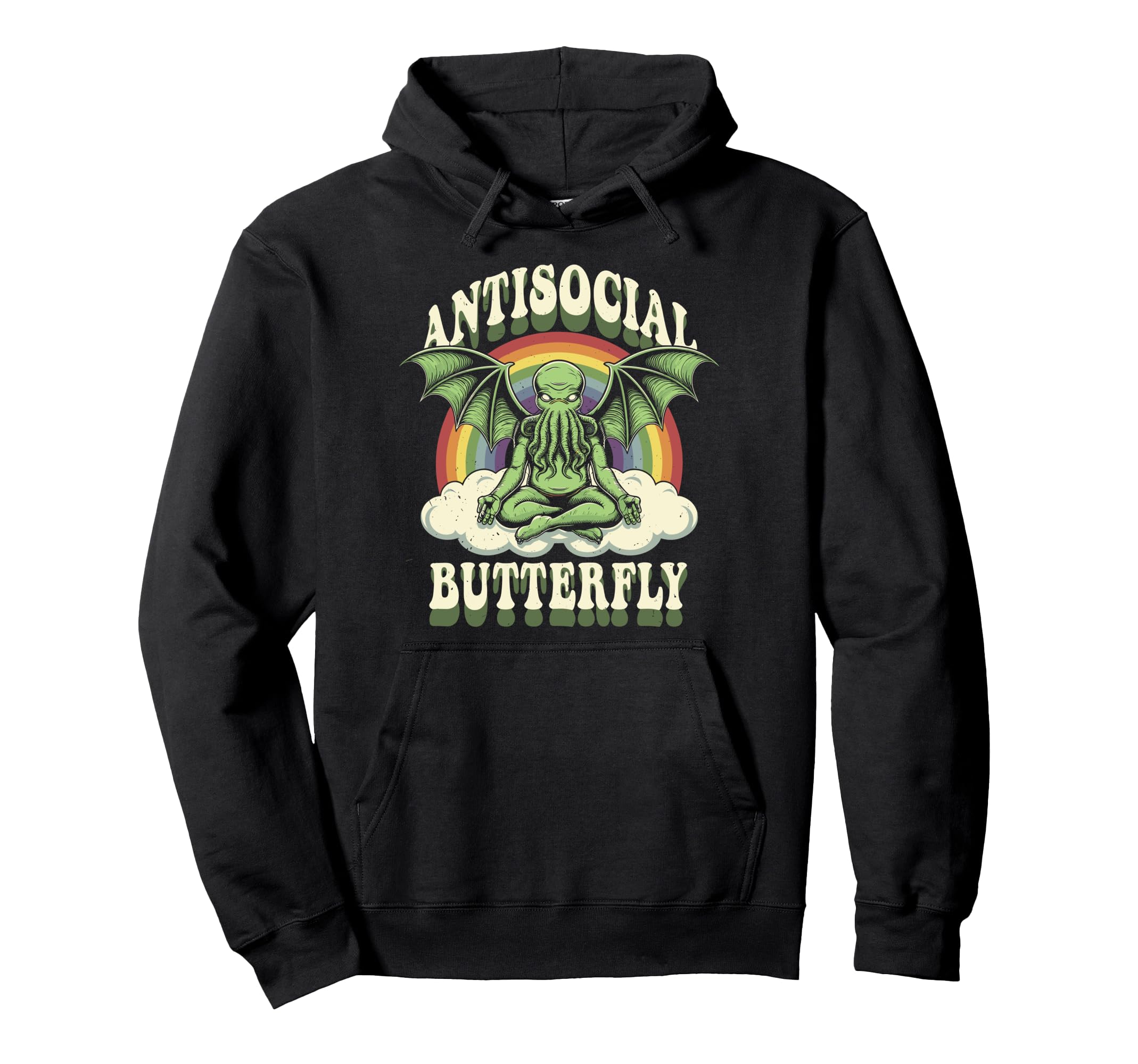 Cthulhu Antisocial Butterfly Cthulhu Hoodie - Fun Novelty Design Men Women - T-Shirt, Sweatshirt, Hoodie