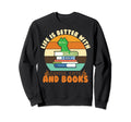 Cat Books Cats And Books Cat Lovers Sweatshirt - Minimalist Print Unisex - T-Shirt, Sweatshirt, Hoodie